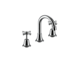 DORSET CROSS CERAMIC DISC BASIN SET SWIVEL SPOUT LEAD FREE
